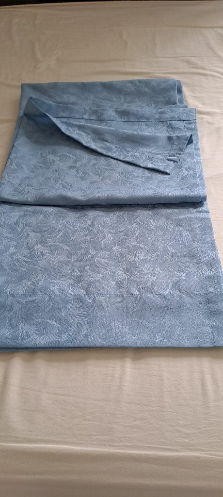 1 paire de tentures bleues + motif, Maison & Meubles, Enlèvement ou Envoi, Comme neuf, Bleu