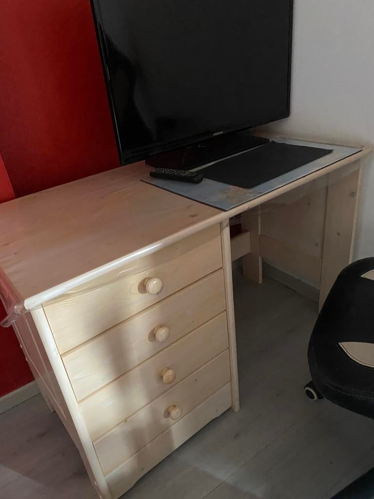 Bureau en bois  naturel fait sur mesure, Maison & Meubles, Bureaux, Enlèvement, Comme neuf