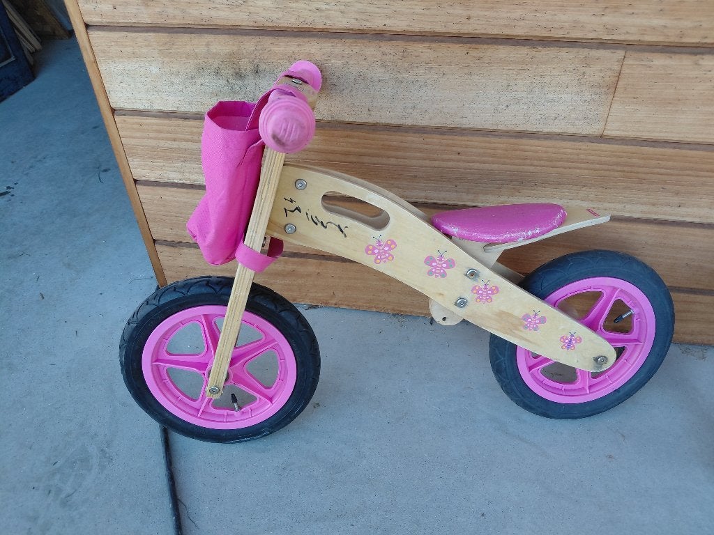 Houten loopfiets roze, Kinderen en Baby's, Ophalen, Gebruikt, Loopfiets
