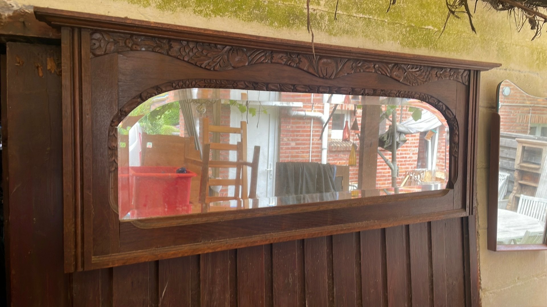 Miroir biseauté et encadré, Antiquités & Art, Enlèvement, Autres formes, 100 à 150 cm, Moins de 100 cm