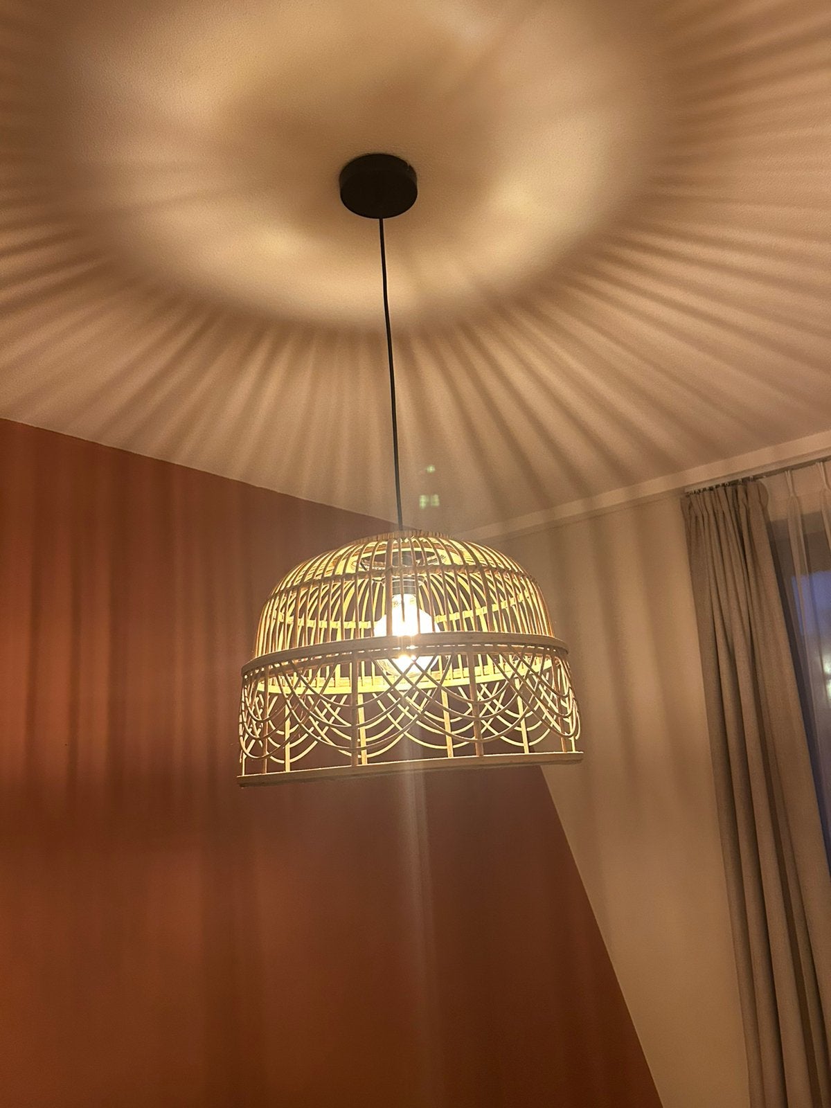 Hanglamp rotan stijl, Huis en Inrichting, Ophalen, Zo goed als nieuw