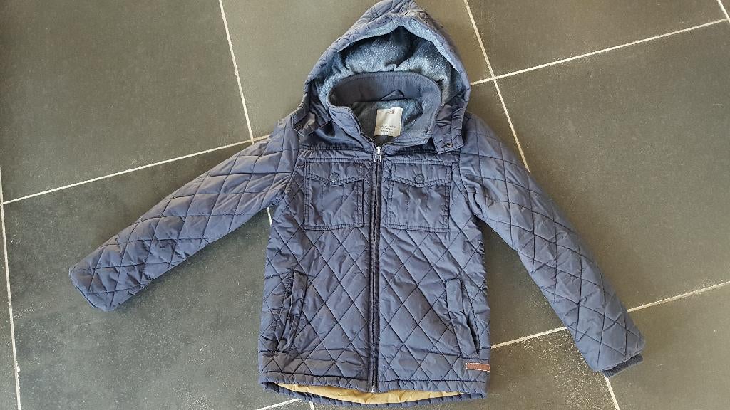 blauwe dons jas ZARA maat 140, Kinderen en Baby's, Ophalen of Verzenden, Zo goed als nieuw, Zara Boys, Jongen