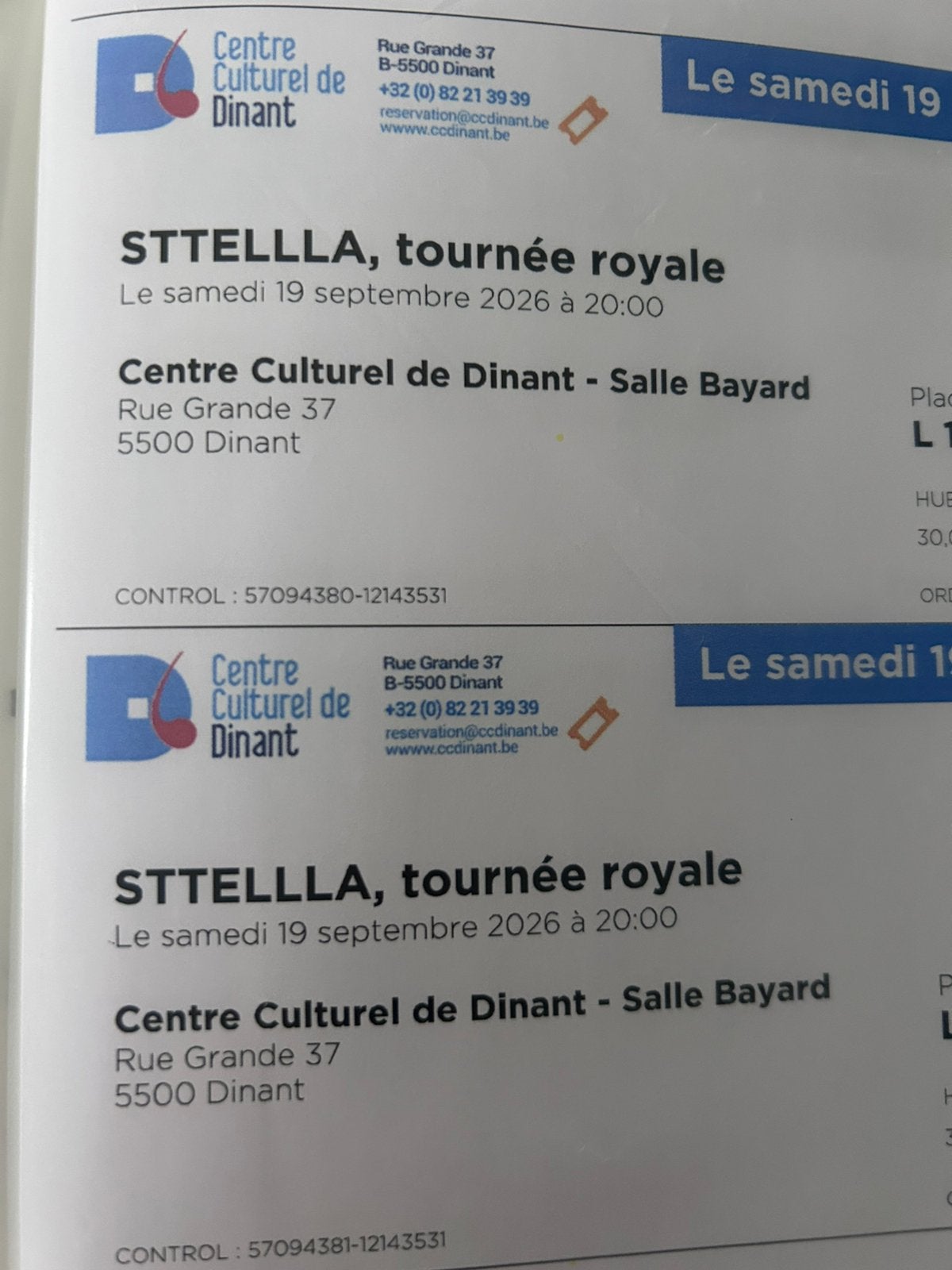 2 places de concert Sttellla à Dinant, Tickets & Billets, Septembre