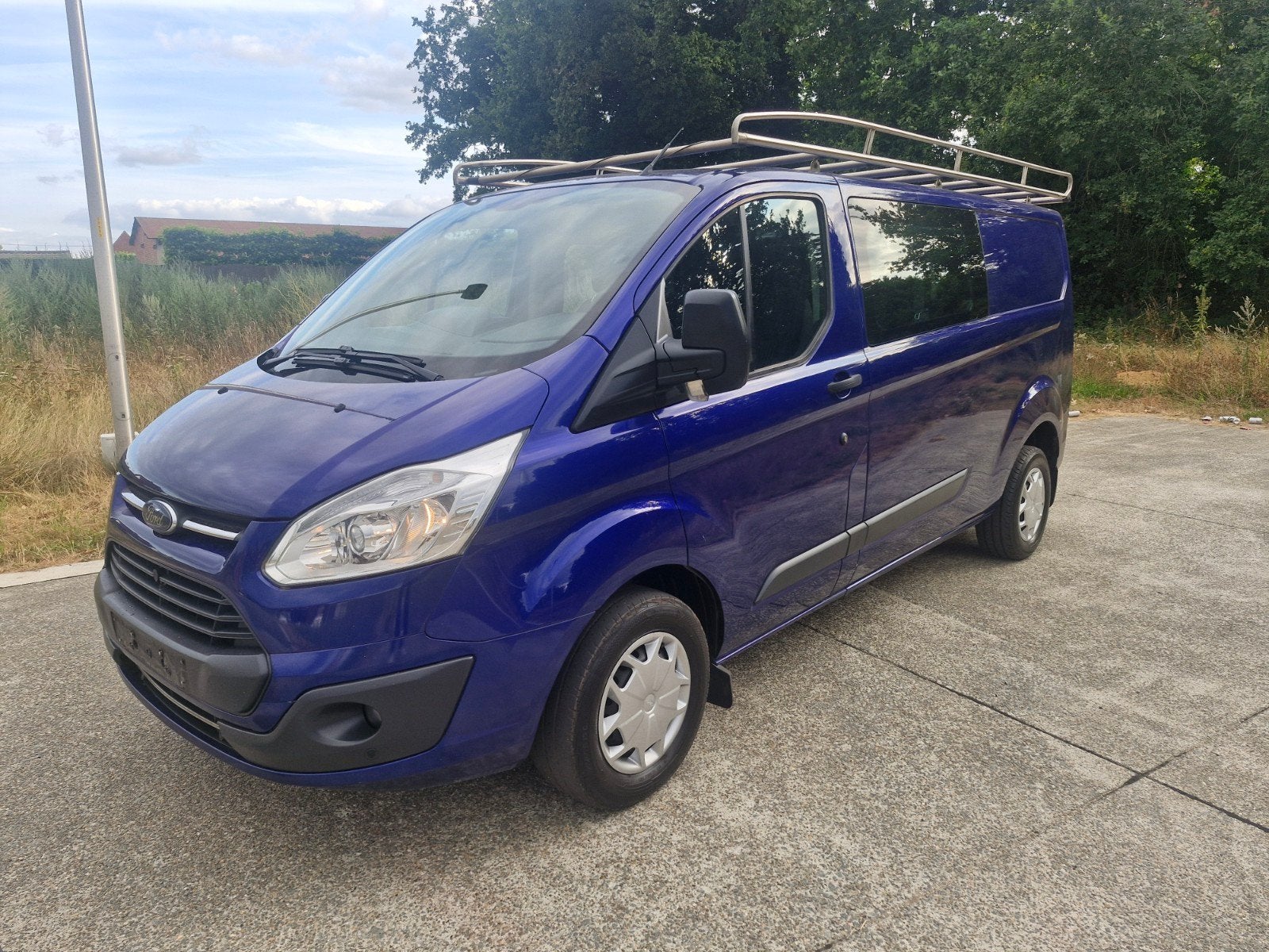 FORD TRANSIT 2.0 TDCI DUBBEL.CAB BJ 2017 5 ZITS EXPORT NL, 100 kW, 4 cilinders, Blauw, Bedrijf