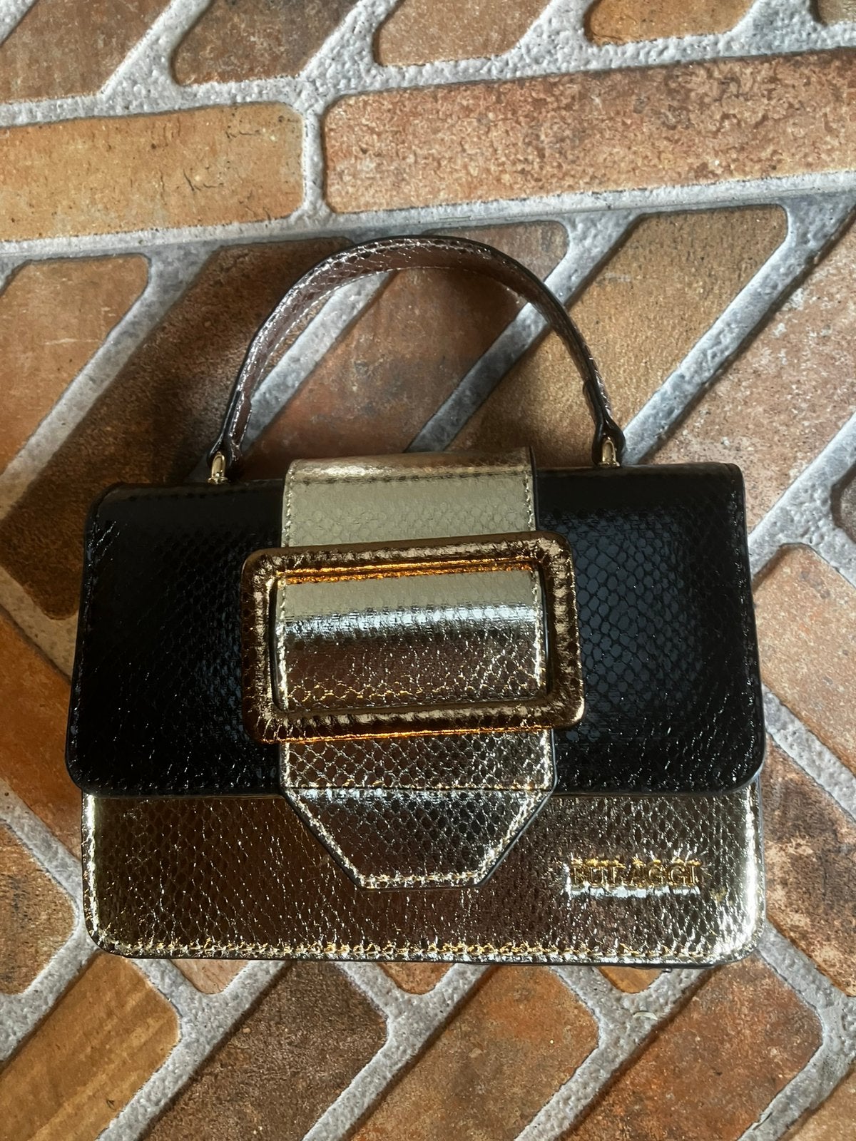 Bulaggi avondtasje Zwart/Goud Nooit gebruikt, Bijoux, Sacs & Beauté, Enlèvement ou Envoi, Comme neuf, Noir, Sac de soirée