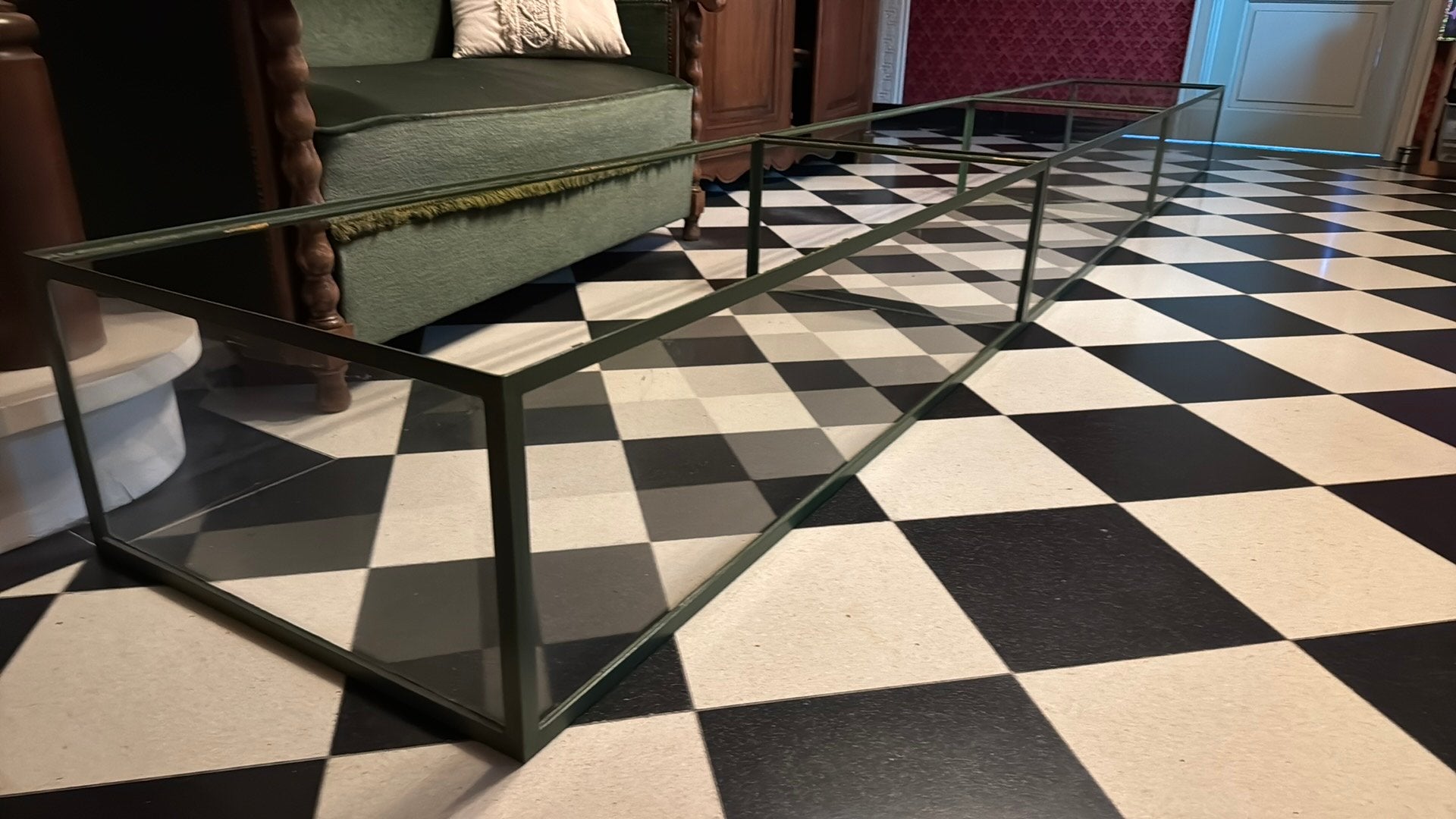 Stalen vitrinekasten voor winkel/musea/school, Ophalen, Gebruikt, 50 tot 100 cm, Glas