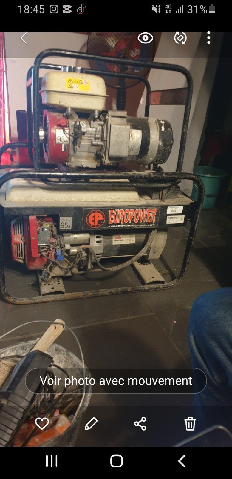 groupe électrogène, Enlèvement