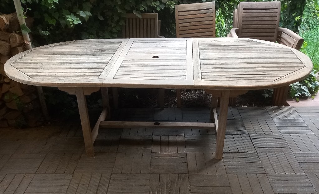 Table teck massif 240 x 120cm extensible, Enlèvement ou Envoi, Bois de teck