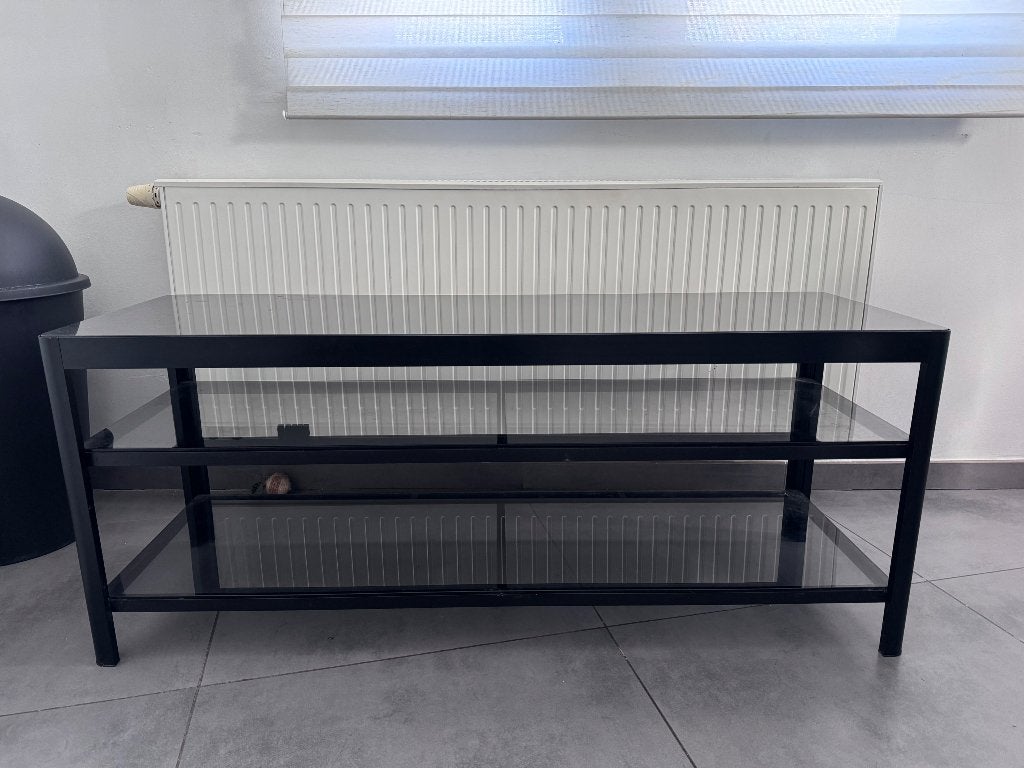 Meuble télé avec plaques en verre, Moins de 100 cm, Verre, Enlèvement, Utilisé