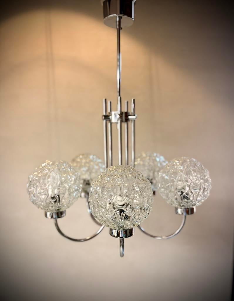 💡 Vintage Orbital Luster 🪐, Ophalen, Zo goed als nieuw, Glas, Minimalistisch retro