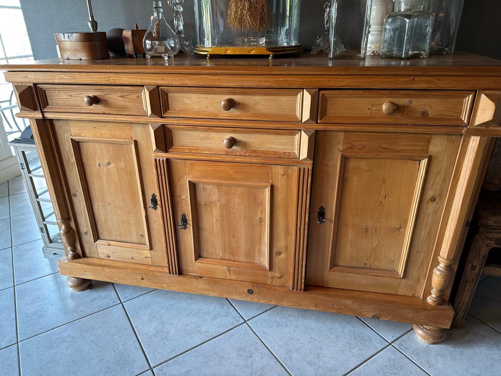 Buffetkast in oud grenen, Ophalen, Gebruikt, Met lade(s), Oud grenen
