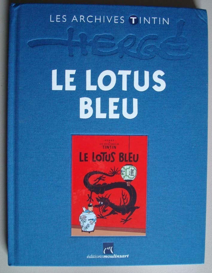 Tirage de luxe TINTIN le LOTUS BLEU toilé ARCHIVES, Enlèvement, Tintin, Comme neuf, Livre ou Jeu