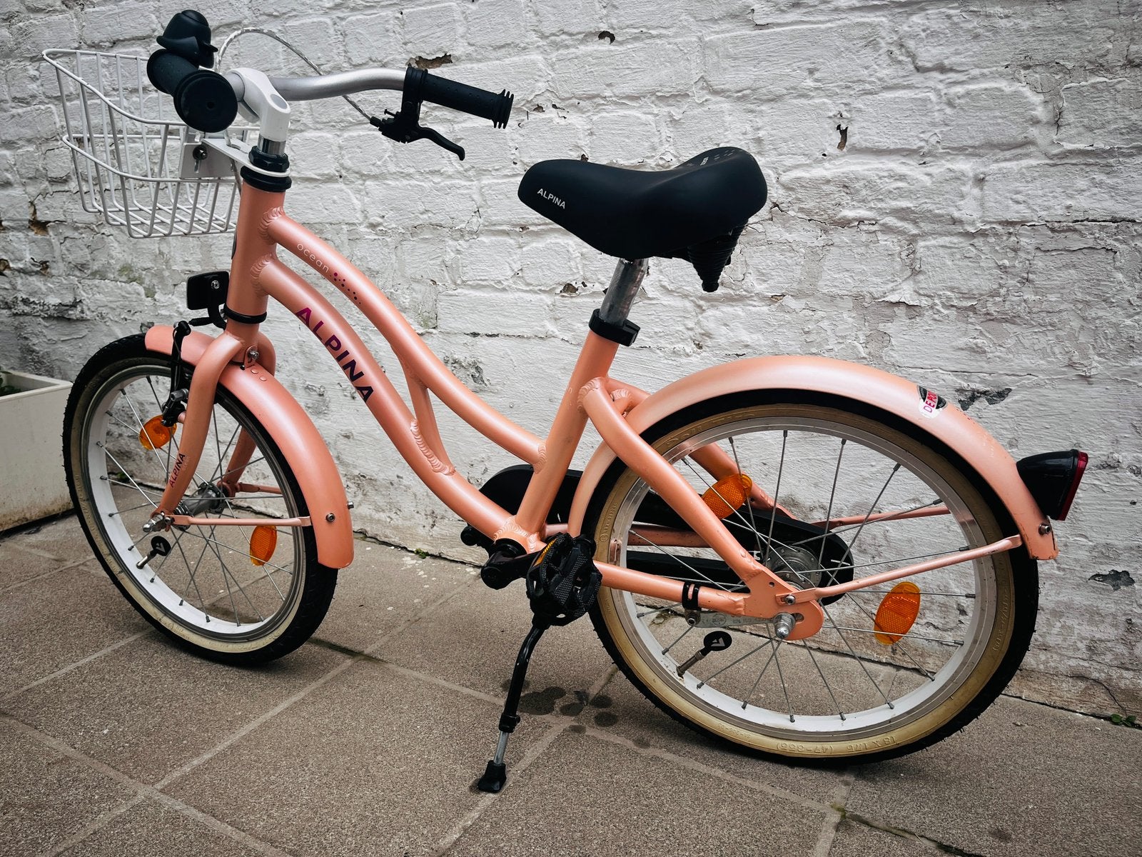 Roze meisjesfiets - Alpina ocean 18” - 2 jaar oud, Vélos & Vélomoteurs, Vélos | Filles, Enlèvement, Comme neuf, Frein sur jante