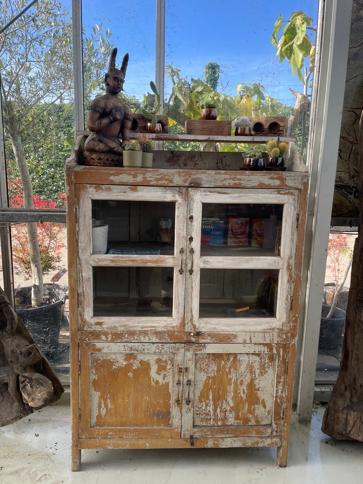Vitrine indienne vintage, Maison & Meubles, Neuf, 25 à 50 cm, Avec porte(s), Autres essences de bois