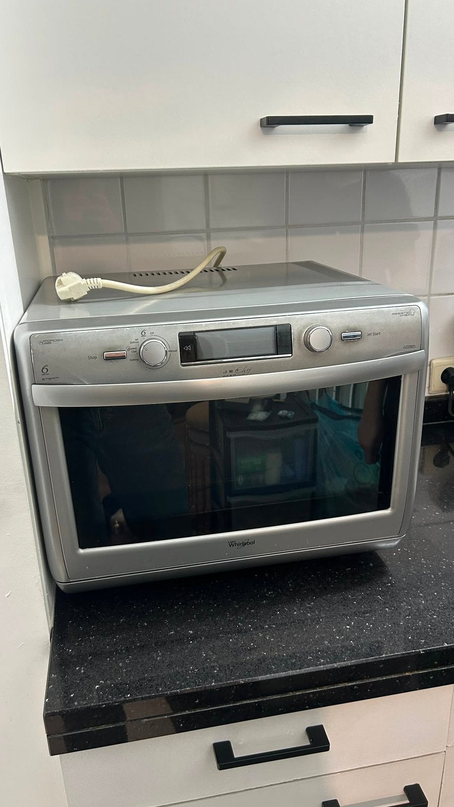 Whirlpool combi microgolfoven, Elektronische apparatuur, Microgolfovens, Ophalen, Gebruikt, Draaiplateau, Crisp