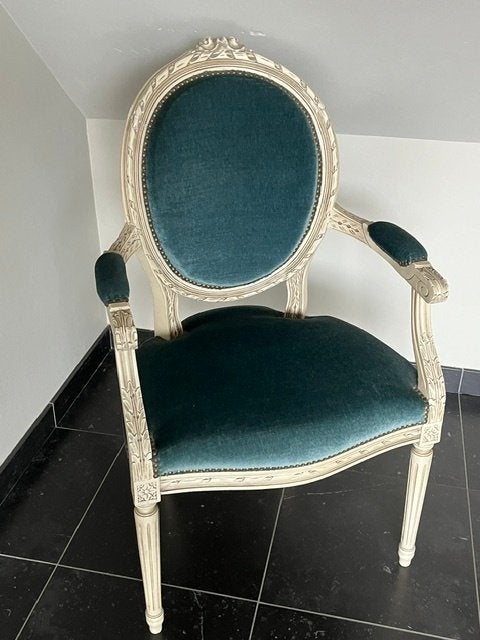 chaise décorative, Maison & Meubles, Chaises, Comme neuf, Enlèvement, Bois, Bleu