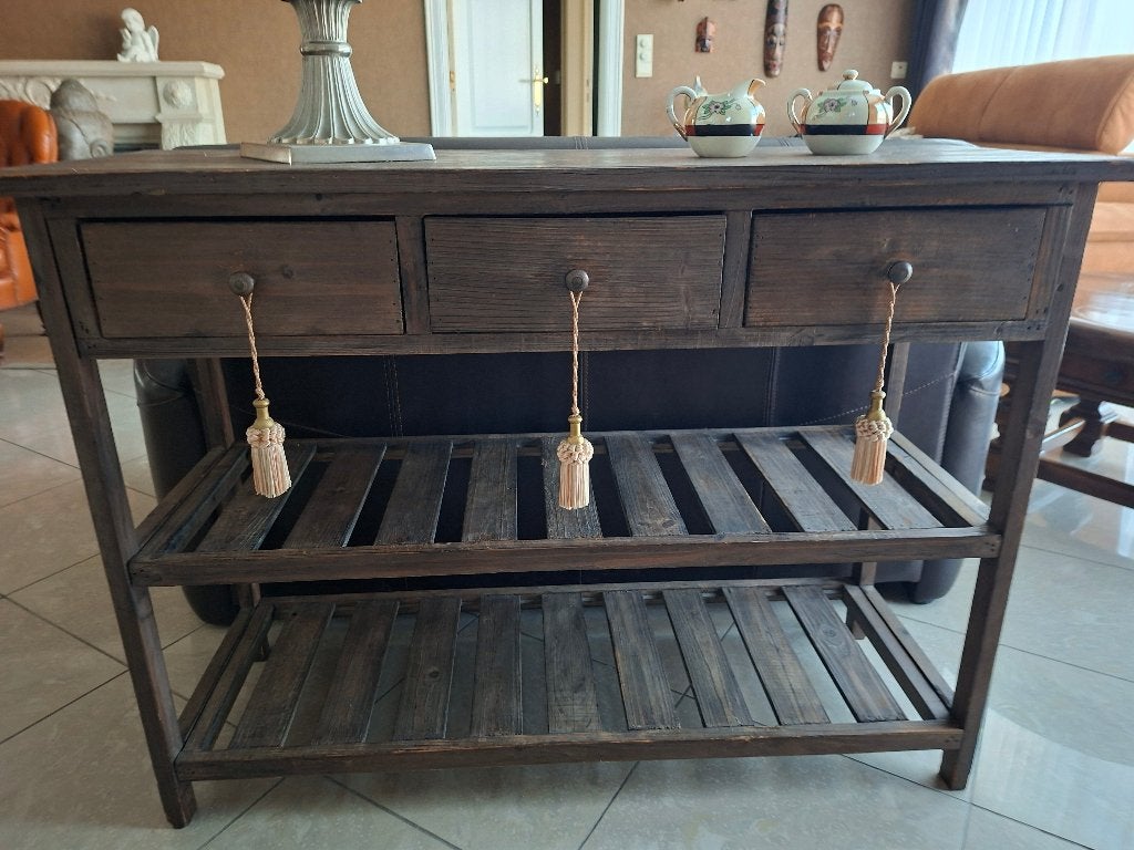 bijzettafel, Huis en Inrichting, Ophalen, Zo goed als nieuw, Landelijk., Rechthoekig