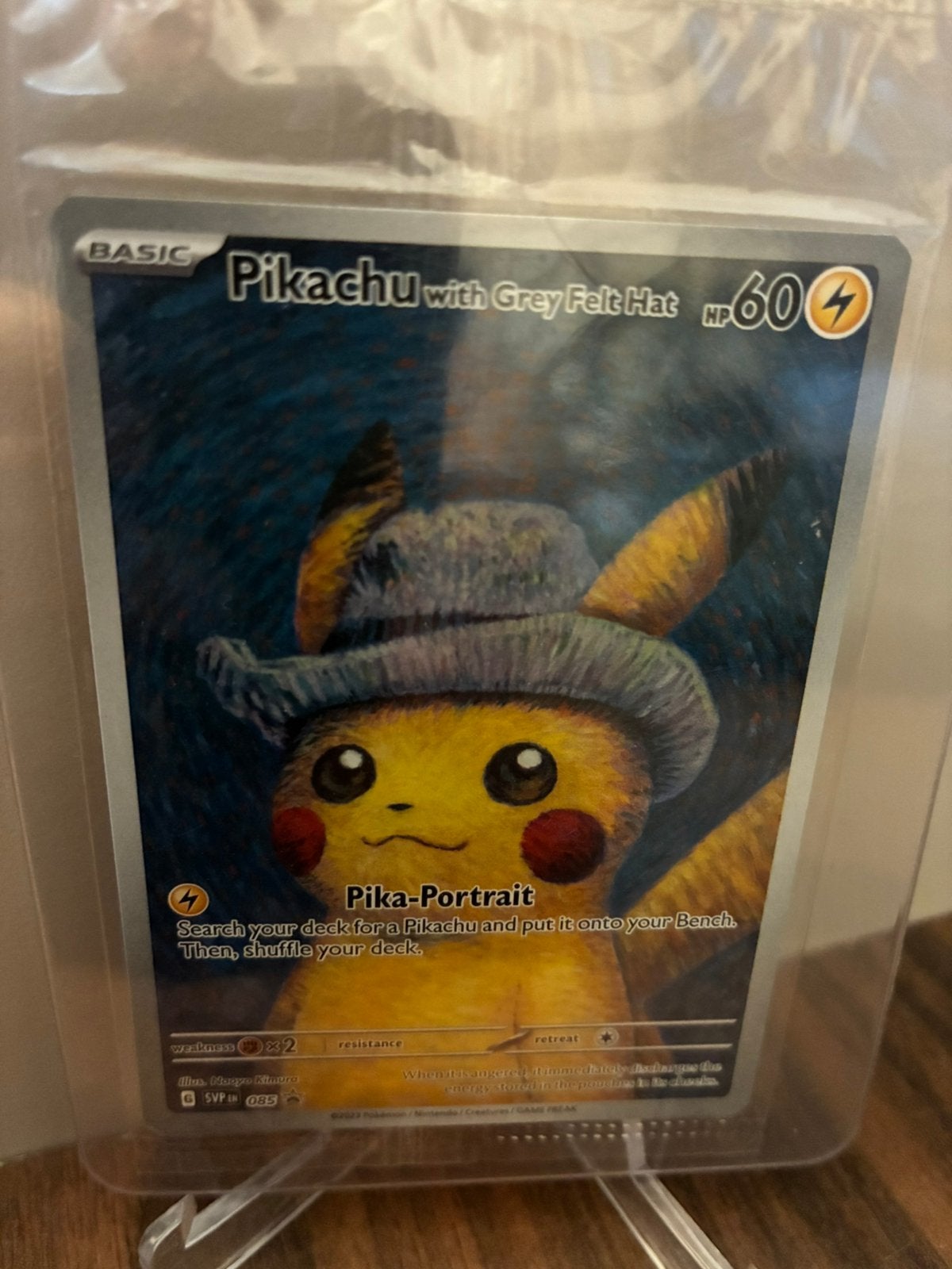 Pokemon pikachu grey felt hat sealed promo, Ophalen of Verzenden, Zo goed als nieuw, Booster