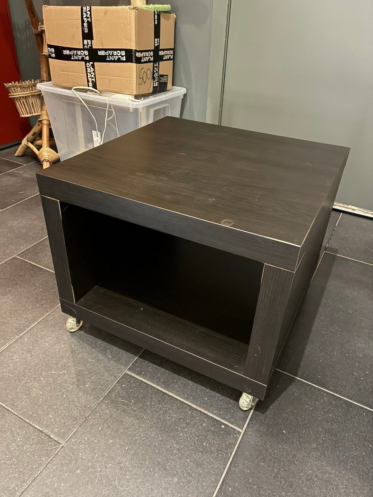 Ikea LACK bijzettafeltje op wielen, Huis en Inrichting, Ophalen, 50 – 75, 50 tot 100 cm, Vierkant