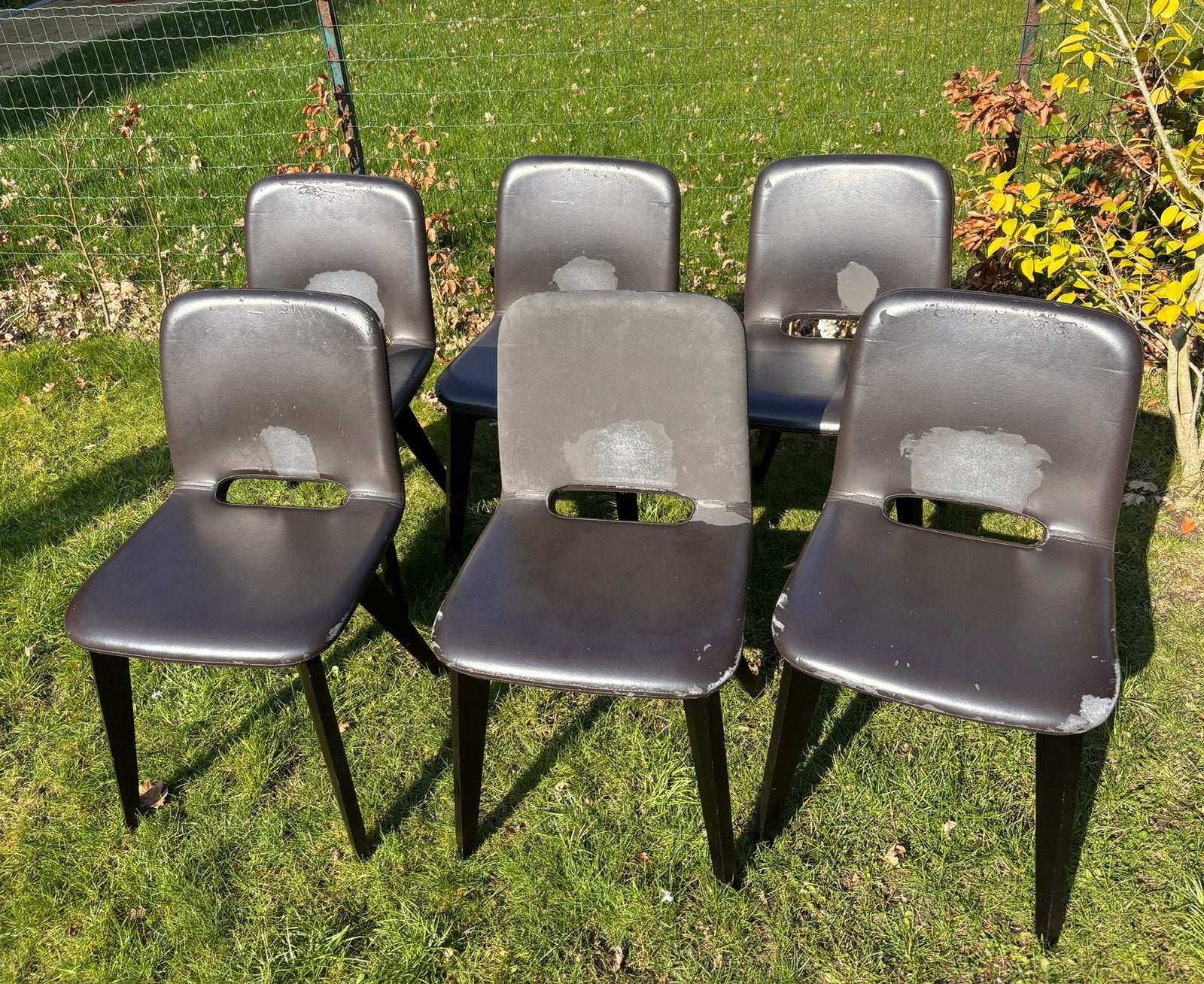 6 degelijke stoelen, Maison & Meubles, Brun, Enlèvement, Autres matériaux, Modern
