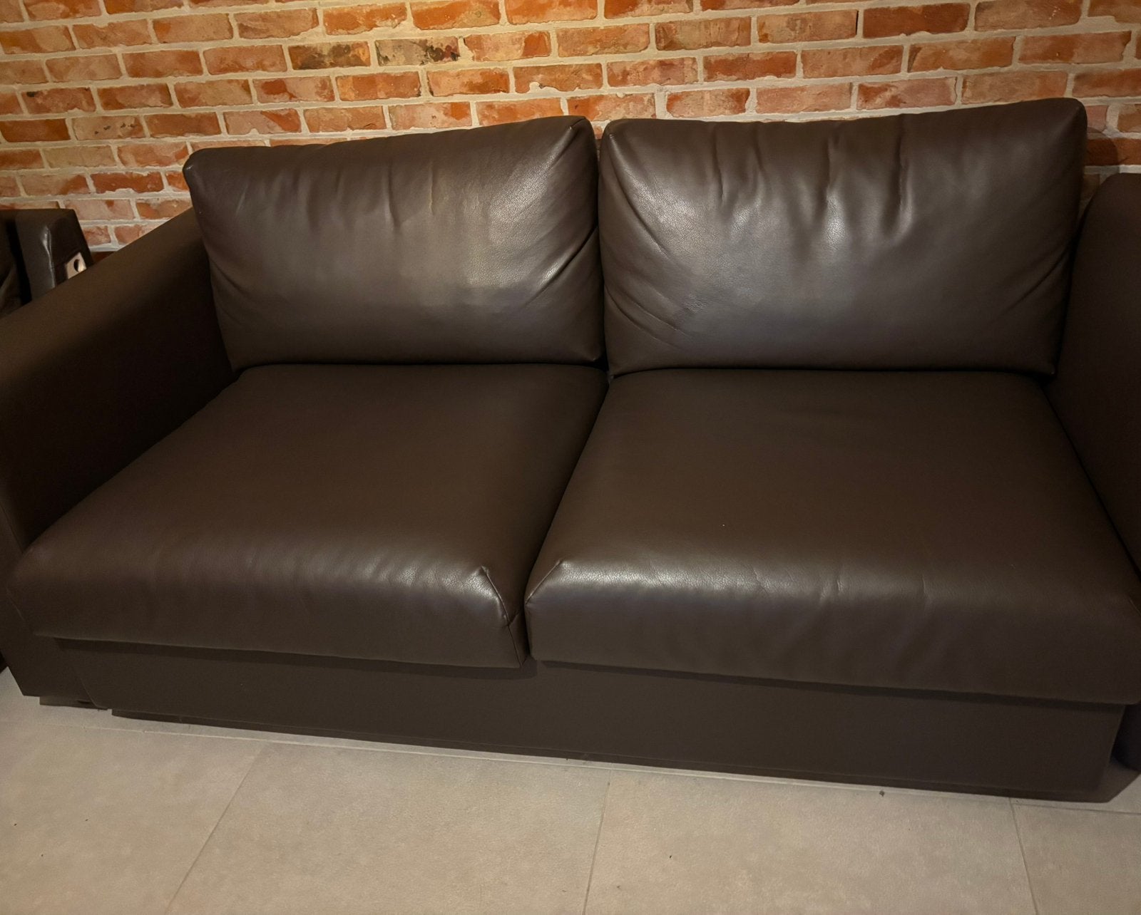 Ikea Vimle zetelbed, Huis en Inrichting, Ophalen, Tweepersoons, Leer, Zo goed als nieuw