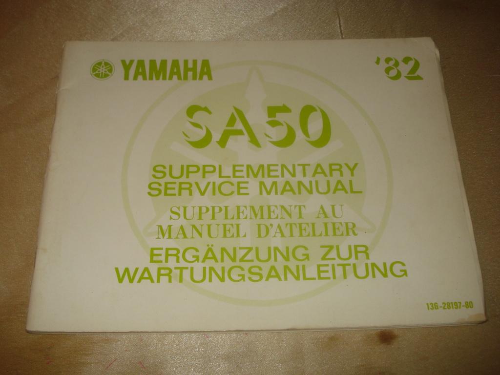 YAMAHA SA50 '82 Ancien Supplément au Manuel d'Atelier, Motos, Modes d'emploi & Notices d'utilisation, Yamaha, Enlèvement ou Envoi