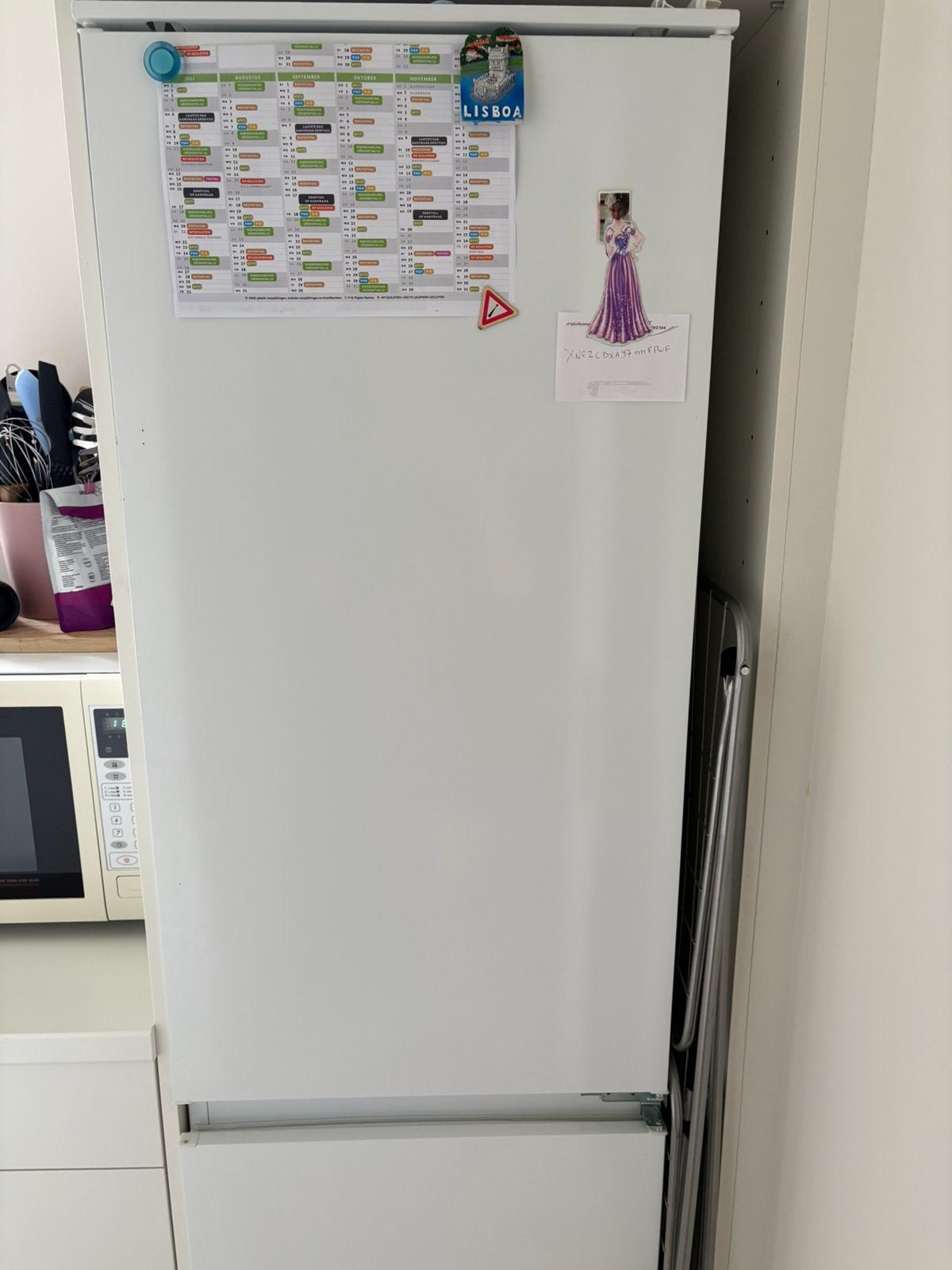 Koelkast met vriezer ( inbouw model) zanussi, Elektronische apparatuur, Ophalen, Gebruikt, Met aparte vriezer, 160 cm of meer