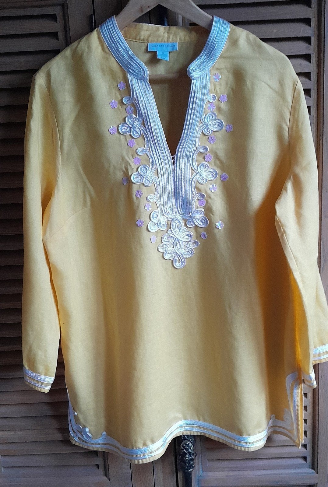 Prachtige linnen tuniek X.L Charter Club., Blouse of Tuniek, Geel, Ophalen of Verzenden, Charter Club