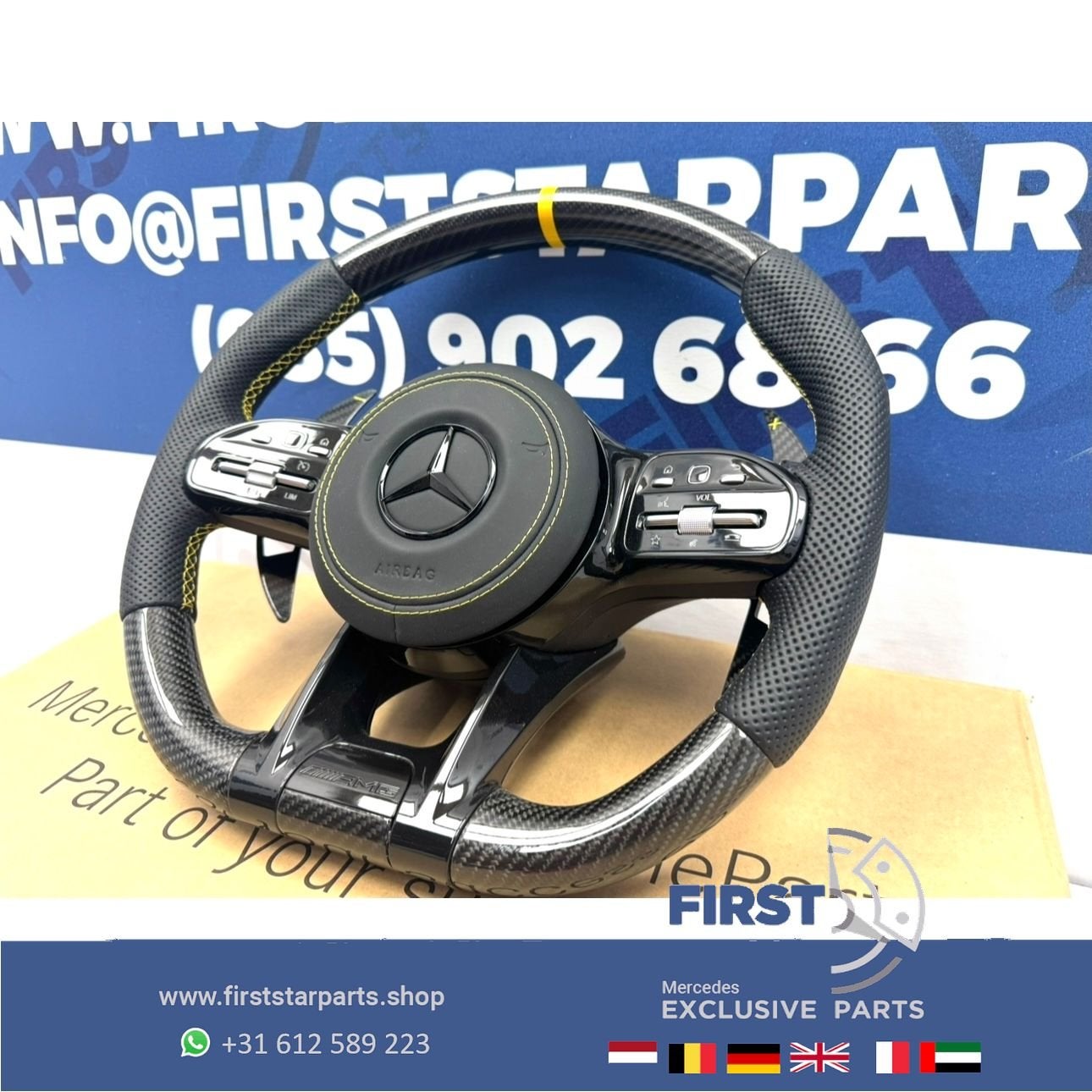 CARBON AMG STUUR + AIRBAG W177 W118 W205 W213 W253 W223 W468, Utilisé, -, -, Enlèvement ou Envoi