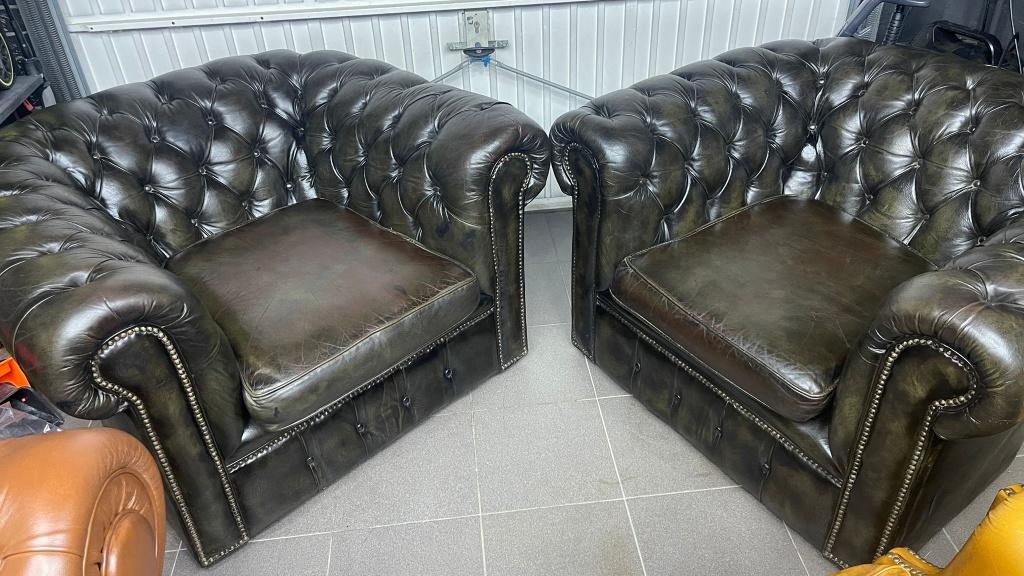 2 prachtige Chesterfield fauteuils, Huis en Inrichting, Fauteuils, Ophalen, Gebruikt