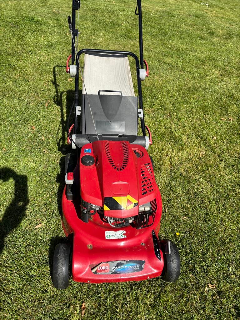 Toro  benzine grasmaaier multicycler 48cm, Tuin en Terras, Ophalen, Cirkelmaaier, Gebruikt, Opvangbak