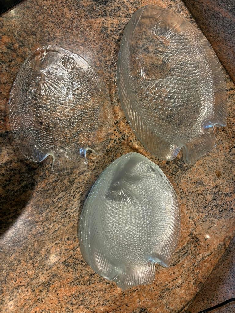 Vintage glazen visschotels, Ophalen