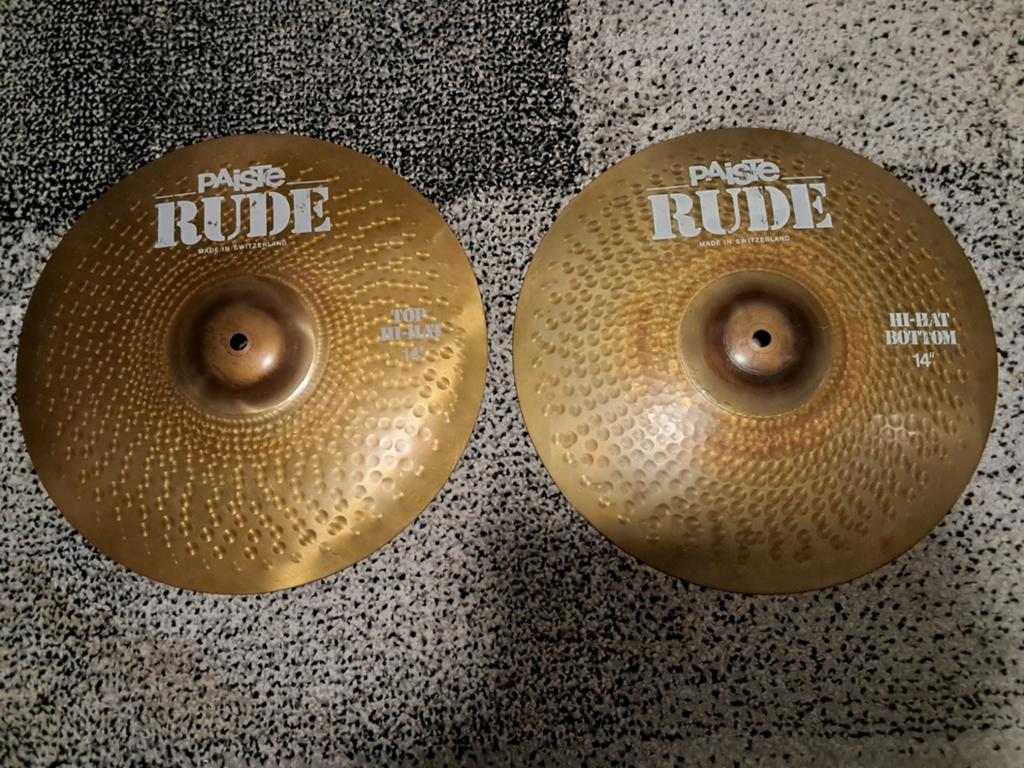 Paiste Rude hihats en Paiste 2002 black label flatride, Ophalen