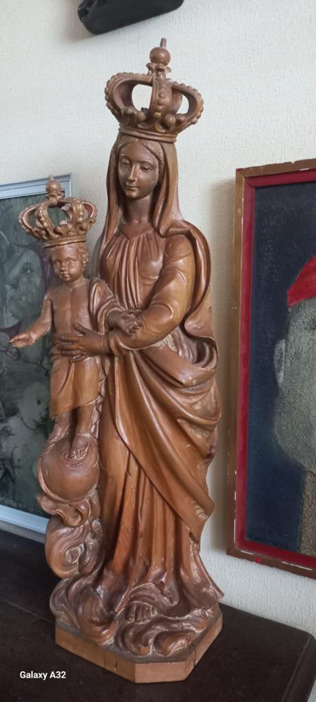 Statue de Vierge en bois du XIXe siècle., Antiquités & Art, Enlèvement ou Envoi