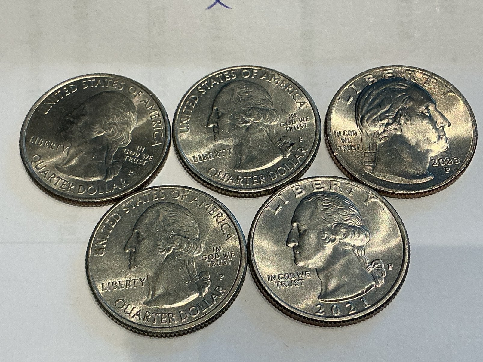 USA 5 x Quarter dollar verschillende, Postzegels en Munten, Ophalen of Verzenden