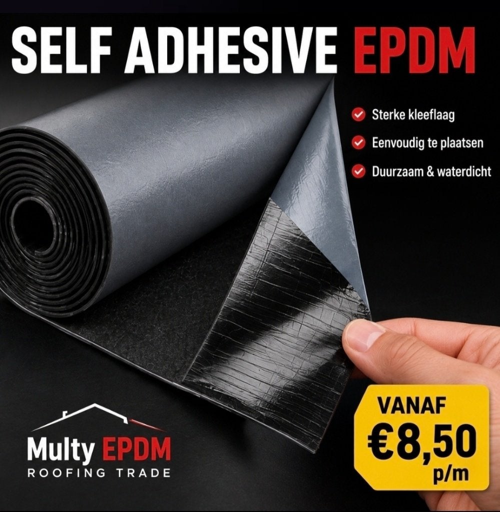 ZELFKLEVENDE EPDM 1,3 MM – VANAF € 8,50 m, Ophalen, Overige materialen, Zwart, Nieuw