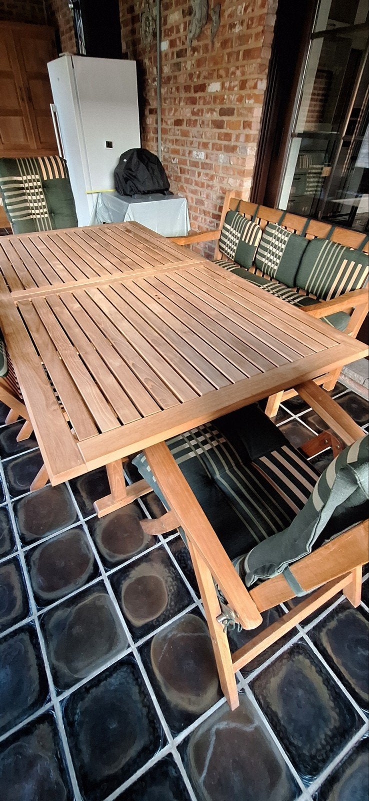 mooi tuinset van hout., Jardin & Terrasse, Enlèvement, Utilisé, Bois