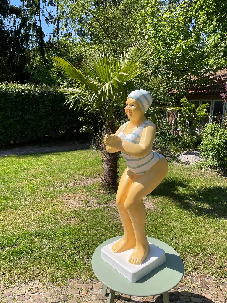 Duikende dame jacuzzi tuin, zwembad, vijver 115cm, Tuin en Terras, Ophalen, Nieuw, Kunststof, Mensenbeeld