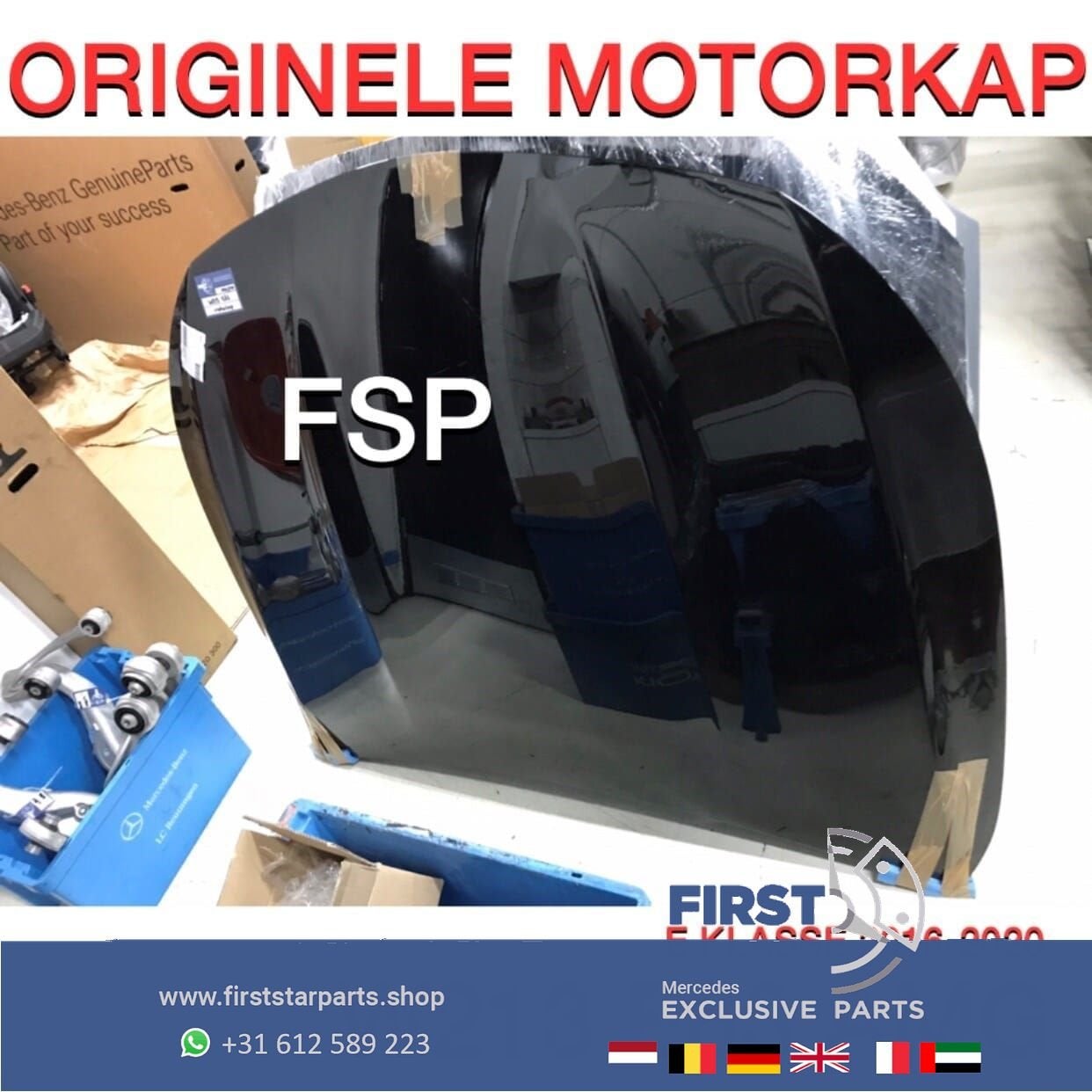 W213 E63 AMG Motorkap Mercedes E Klasse origineel zwart wit, Auto-onderdelen, Gebruikt, -, Voor, Ophalen of Verzenden