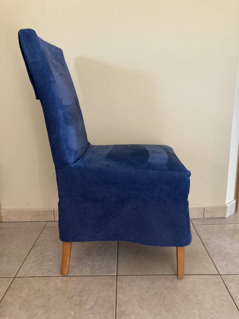 6 eetkamerstoelenUrbino – donkerblauw en eik, Huis en Inrichting, Ophalen, Hout, Overige kleuren, Vijf, Zes of meer stoelen