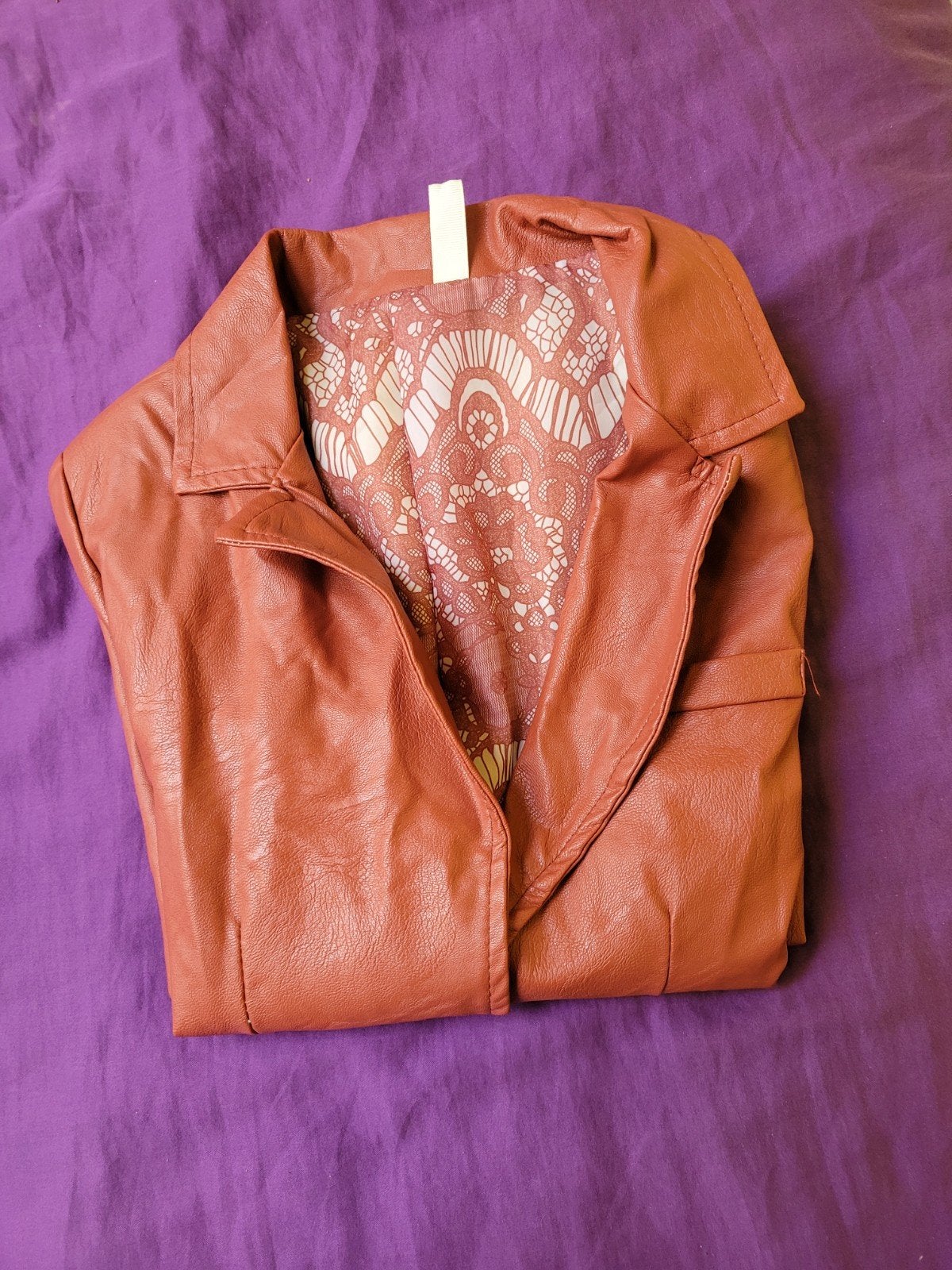 Prachtige Cognacbruine Faux-Leren Blazer – Vanilla srl Italy, Kleding | Dames, Vanilla srl Italy, Ophalen of Verzenden, Zo goed als nieuw