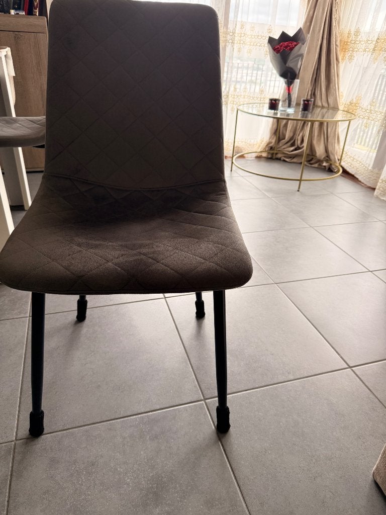 Set van 6 grijze eetkamerstoelen - Zo goed als nieuw, Overige materialen, Nieuw, Ophalen of Verzenden, Grijs