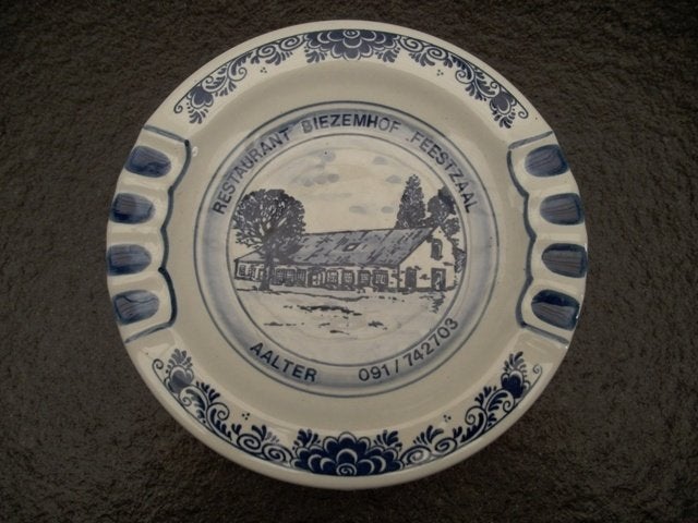 Vintage asbak in Delfts blauw / Aalter - reclamevoorwerp., Ophalen of Verzenden