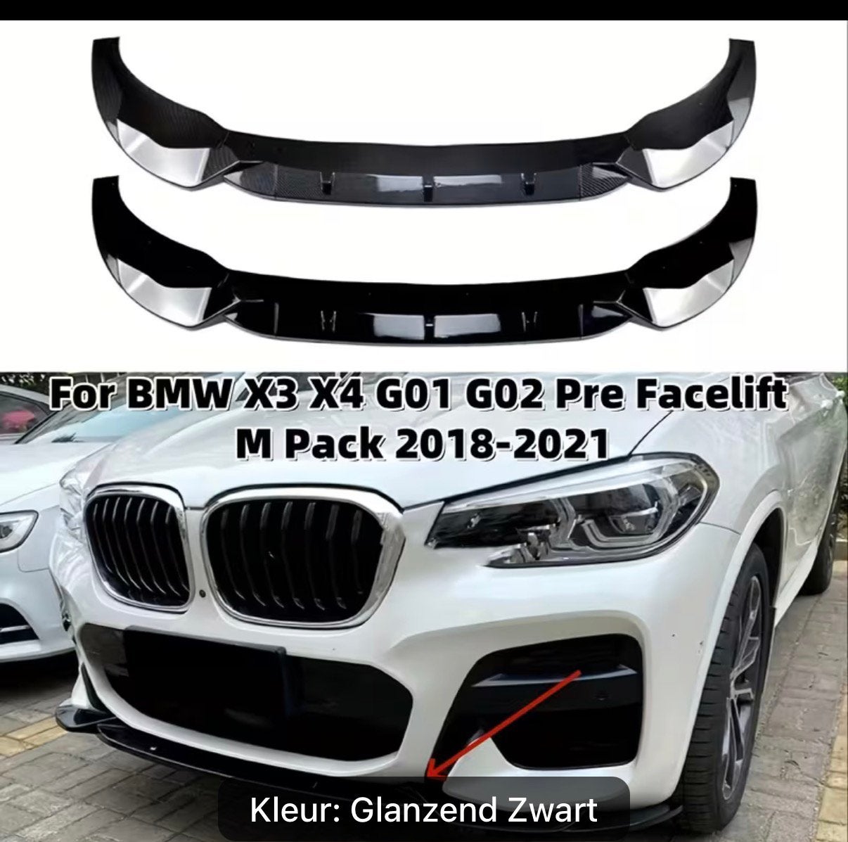 Glanzende Zwarte Voorbumper Spoiler Lip BMW M-Pack, Autos : Divers, Enlèvement ou Envoi