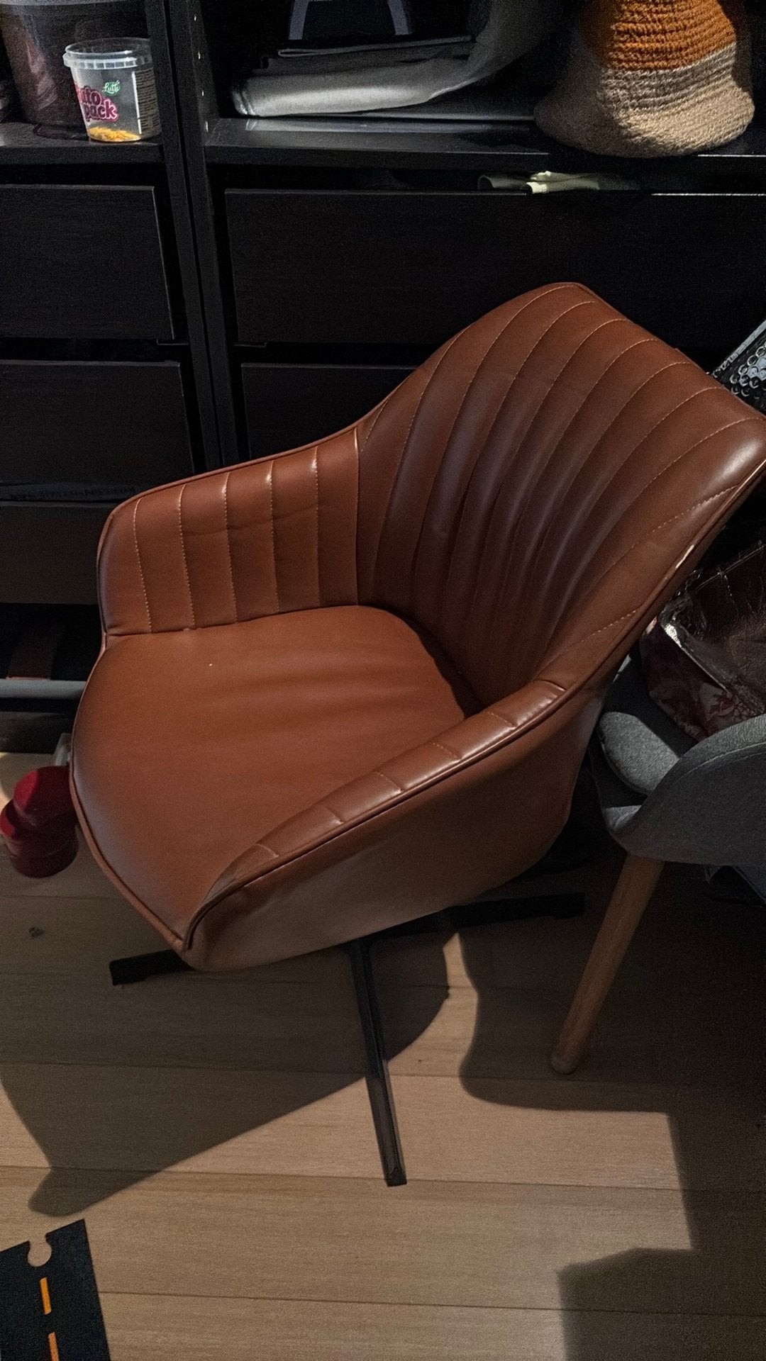Vals Leder stoel cognac, Ophalen, Gebruikt