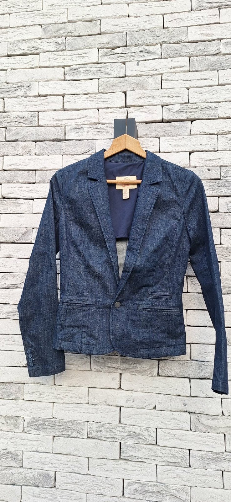 Originele Levi's donkerblauwe slim-fit denim blazer (Maat S), Ophalen of Verzenden, Jasje