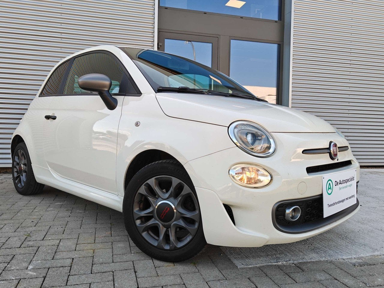 Fiat 500 S (06.2016->) (bj 2019), Auto's, 4 zetels, Gebruikt, Zwart, Wit