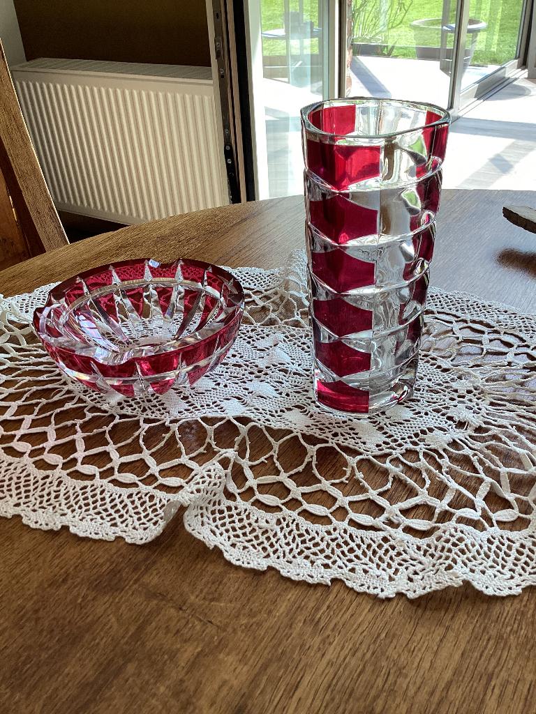 Cendrier et vase en cristal, Antiquités & Art, Enlèvement
