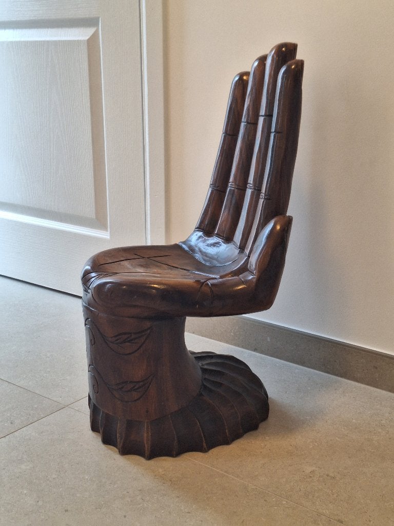 Chaise main de bouddha, Ophalen, Massief, Zo goed als nieuw, Hout