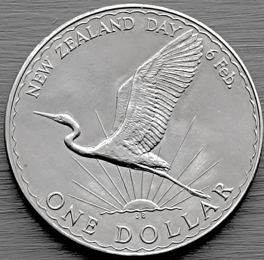munt Nieuw Zeeland 1 dollar 1974 : Waitangi Dag, Postzegels en Munten, Munten | Oceanië, Ophalen of Verzenden